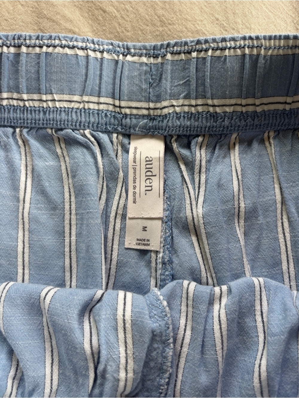 Auden Blue Striped Women’s Sleep Shorts - Picture 2 of 5